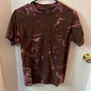 Brown and purple bleach tie dye
